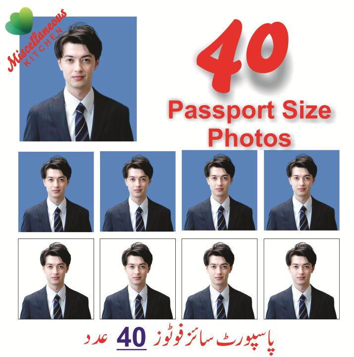 Passport Size Photo (40 Photos HD Print Customized Background for Passport School College