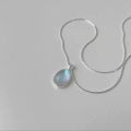 BF CLUB 925 Sterling Silver Necklace For Women MoonStone Simple Engagement Fine Jewelry Wedding Party Birthday Gift. 