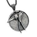 Vintage Gothic Fashion Witch wizard Pendant Necklace Wolf Head Bird Shape Geralt Animal Collar Chain Punk Bijouteries For Men. 