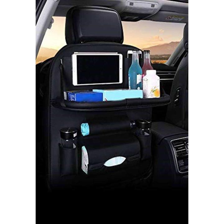 Leatherite Seat Back Organizer with Laptop Tray for All Cars