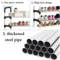 6 Layer Shoe Rack Tier Colored Stainless Steel Stackable Shoes Organizer Storage Stand. 