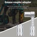 Grease Nozzle Adapter Grease Gun- Accessory 90 Degree Grease Coupler Adapter with Sleeve 3 Jaw Angle Grease Tool. 