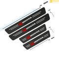 HONDA LOGO CARBON FIBER SILL PROTECTOR 4 Pcs -SCUFF PLATE CARBON FIBRE, PROTECT DOOR ANTI SCRATCH FOR CARS (HONDA). 
