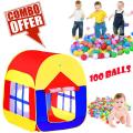 Big Tent House With 100 Soft Plastic Balls For Kids. 