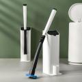 DISPOSABLE TOILET BRUSH HOLDER WITH REFILLS BATHROOM CLEANING TOOL EASY-CLEANING TOILET BRUSH ZERO CONTACT ZERO GERM. 