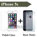 Apple iPhone 5s Tempered Glass Screen Protector with Matte Back Soft Film Anti Scratch Anti Fingerprint. 