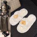 Thick Bottom Fur Slippers Fall and Winter New outside Girls Cartoon Capi Bara Soft Bottom Light Luxury Lightweight Stepping Shit Feeling. 