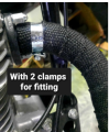 Thermal Heat Exhaust Bend Pipe Wrap + 2 CLAMPS for fitting Universal 3 meter Length. 