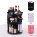 Cosmetics Makeup Organizer 3D Rotating 360 Degree Spinning Moving Make up Storage Rack Adjustable Assembly Skin Care Holder Bathroom Display Case Non Breakable Black Plastic Dresser Lipstick Skin Care Products Caddy Shelf. 