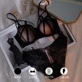 Flourish Stylish Sexy Front Cross Strips Padded Wired Bra & Panty Set 0001. 
