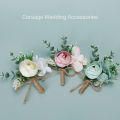 Boutonniere Corsage No Watering Colorful Rose Buttonhole Flower Decor. 