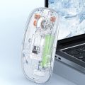 Wireless Transparent Mouse – Bluetooth Mouse with USB Dongle, Slim Rechargeable Design. 