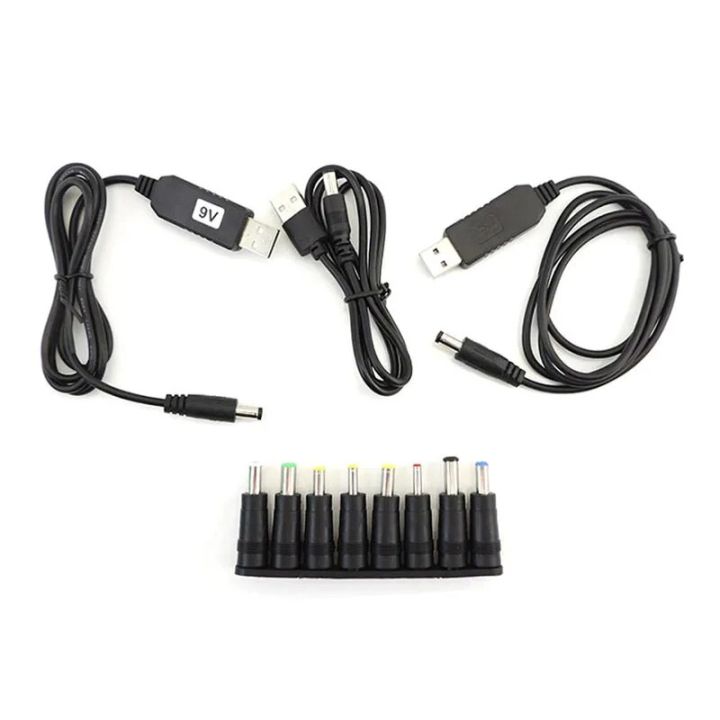 DC Step UP Module USB 5V to 9v 12v 8.4V 12.6V Charging Power Cable Cord To 5521 Multifunctional Plug Male 8tips connector Q1
