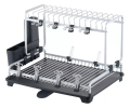 Modern Design Aluminum 2 Tier Dish Rack Drying Drainer Board  Tray Organiser - Long. 