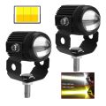(1pcs) New Mini Driving Fog Light for All Motorcycle, Cars, Jeep(1pcs)  Dual Function White-Yellow Lens Projectors Auxiliary Light 20w. 