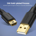 UGREEN Mini USB Cable USB 2.0 Type A to Mini B Cable Male Cord for GoPro Hero 3+ Hero HD PS3 Controller Phones MP3 Players etc. 