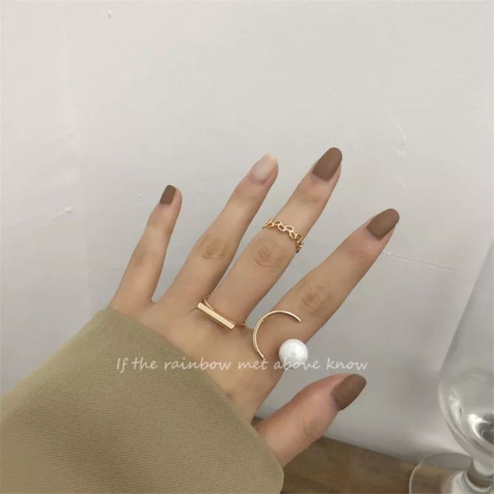New%20Simple%20Golden%20Color%20Small%20Pearl%20Adjustable%20Opening%20C%20Shape%20%20Pearl%20Moon%20Rings%20for%20Women%20Fashion%20Jewelry%20Gifts%20-%20Image%202