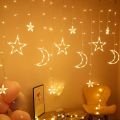 Decorium 2.5M star moon curtain decoration light wall decoration led light - Home light - Ramadan Decoration Light. 