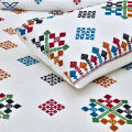 Khan Tex Cotton Embroidery Double Bedsheet Set With Two Pillow Covers – Premium Quality Elegant Embroidery Pattern Softest Cool Pure Cotton Bed Sheets. 