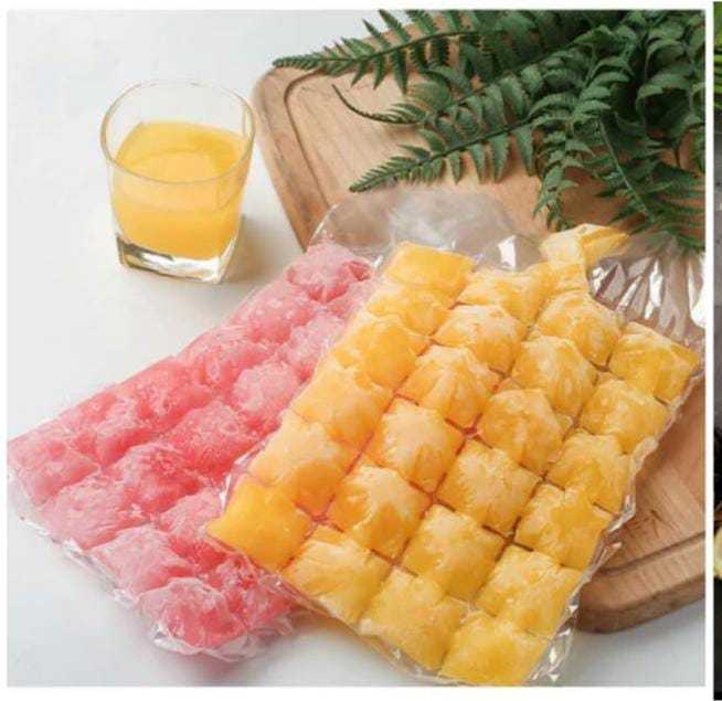 Ice Cube Freezer Bags Disposable Self-Sealing Ice Bags Can Make Ice Cubes Bag for Drink Odour Free Food Grade Plastic Ice Cube Bags for Outdoor Camping Picnic Long Lasting  pack of  2,4,6,8 and 10