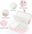 Portable Double Layer Travel Jewelry Organizer Box for Women – Mini Storage Case with Display – Classic Style – All Season – Fabric Lined. 