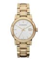 Burberry Wrist Watch For Ladies Stainless Steel White Dial Gold tone 34mm Watch BU9103 / Watch For Women. 