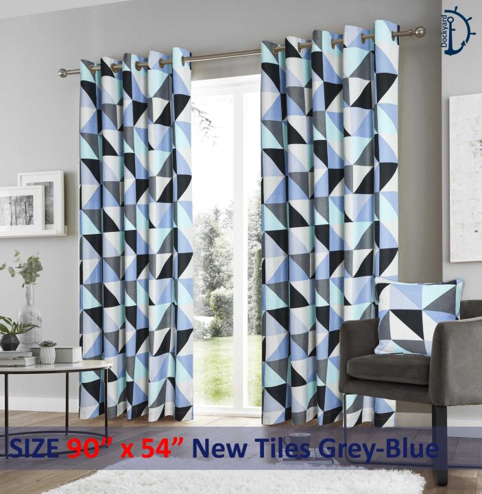 Curtain%20Set,%20Printed%20curtains%20for%20room%20%7C%20New%20Tiles%20Grey-Navy%20Blue%20%7C%20Pack%20of%202%20Curtains%20-%20Image%202