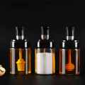 Multipurpose Glass Spice Jar Set - Kitchen Seasoning Bottle with Spoon, Brush, and Honey Dipper Lid, Elegant Design, Durable. 
