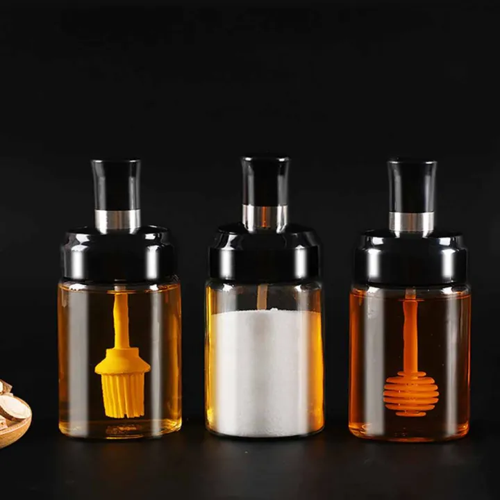 Multipurpose%20Glass%20Spice%20Jar%20Set%20-%20Kitchen%20Seasoning%20Bottle%20with%20Spoon,%20Brush,%20and%20Honey%20Dipper%20Lid,%20Elegant%20Design,%20Durable%20-%20Image%209
