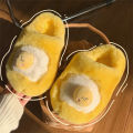 Kawaii Sanrio Gudetama Cotton Plush Cartoon Slippers Half or All Inclusive Indoor Anti Slip and Warm Girls Slipper In The Winter. 