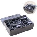 pack of 2-Underwear Socks Storage Organizer with Lids Foldable Closet Drawer Divider 24 Cells, Storage Box for Socks Underwear. 