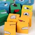 Face Swapping Cube Puzzles Toy  - 64 Cards With Different Style & 4 Face Changers - Children Fun Logical Blocks Best for Hand Eye Co-ordination Table Toys - Wooden toys - Indoor Toys. 