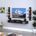 Engineered Wood Wall Mount TV Unit/TV Stand/Wall Set Top Box Stand/TV Cabinet/TV Entertainment Unit (Walnut)(Ideal for 42.52 Inch). 