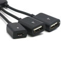 3 in 1 Micro USB Type C HUB Male to Female Double USB 2.0 Host OTG Adapter Cable. 