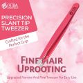 OCBA Professional Slanted Eyebrow Tweezers – Stainless Steel Facial Hair Removal Tweezers For Men & Women. 