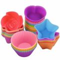 06 Pcs Multicolor Silicone Baking Muffin Cupcake Moulds Reuseable Microwave Oven Safe Non Stick Heat Resiistant Baking Cups. 