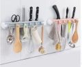1Pcs Multifunctional 6 Hooks Wall Mounted Kitchen Hanger Self Adhesive Hanger Hooks Knife Fork Spoon Organizer - Multi. 