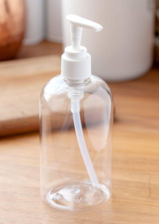 500ml Empty Plastic Pump Bottles Transparent Bottle with White Pump  Travel Size Lotion Pump Bottle for Oil / Hair Oil Empty Bottle Pump Refillable Bottle for Shampoo, Hand Wash, Lotion and Cosmetic Bottles etc.