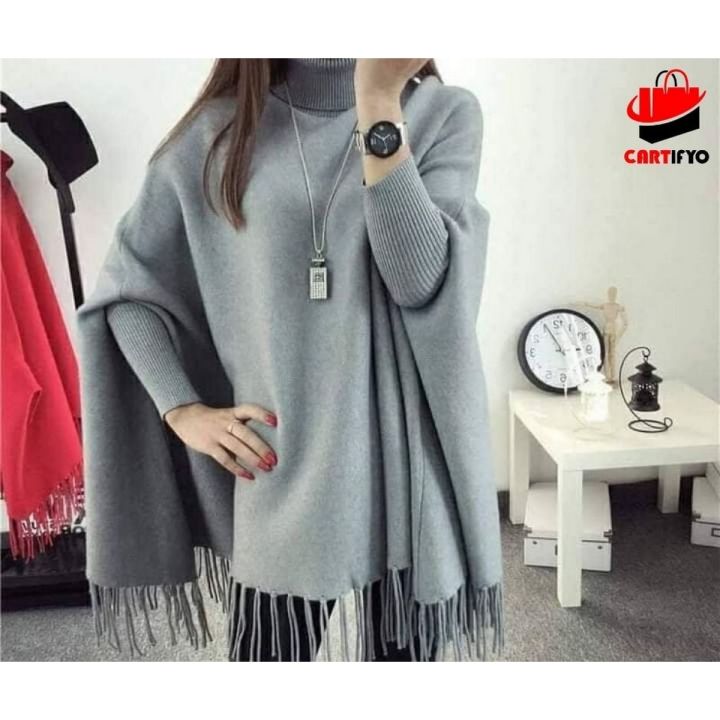 PLAIN FLEECE PONCHO
