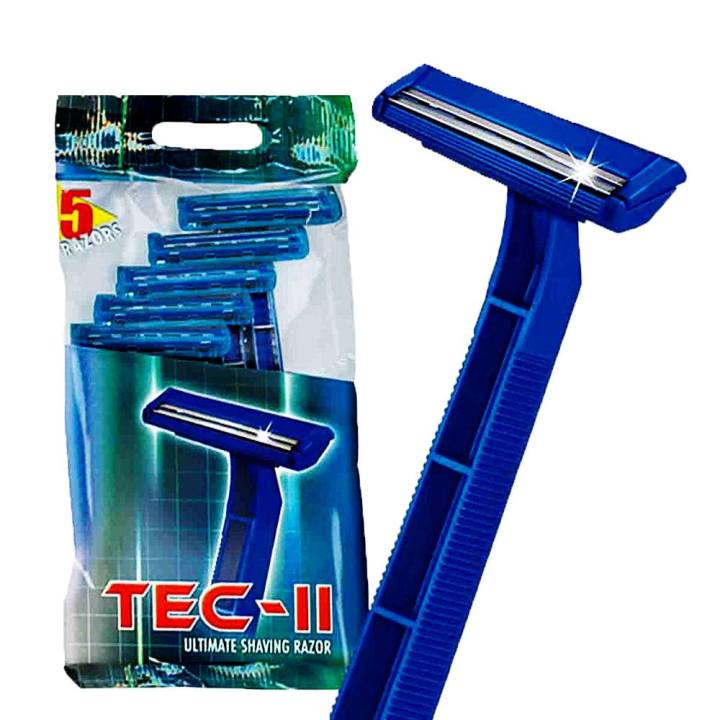 (5 Pcs Pack) Treet Tec II 5's Disposable Shaving Razor Pouch - 5 Razors