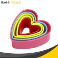 Heart Shape Cookie Cutter Set Multi-size Biscuit Cutter Two-sided Multi-color 5 Pcs. 