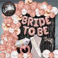 Beautiful Bridal Shower Decoration Full Set in Rose Gold & White Theme for Bride To Be Decorations. 