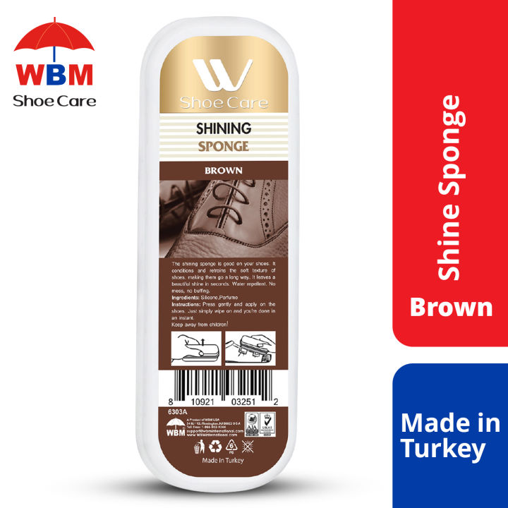 WBM Shoe Shining Sponge - Brown  Instant Shine Sponge For Brown Leather & All Types of Shoes