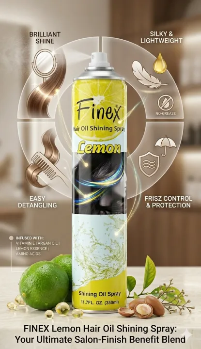 Finex%20Hair%20Oil%20Shining%20Hair%20Spray%20Lemon%20350ml%20-%20Image%203