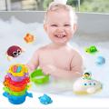 Pack of 6 pcs Soft Rubber Baby Bath Toys Set - Whistle Water Toy For Kids Boys and Girls. 