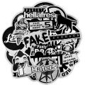 10 Pcs/Pack Metallic Color Black and White Funny Punk Mixed Waterproof Stickers for TV PC Laptop Car Bike Skateboard Guitar. 