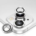 Camera Lens Protector for iPhone 13 and iPhone 13 Mini,Ultra Clear HD Tempered Glass,Aluminum Alloy Lens Screen Ring Cover Film [Anti Scratch][Night Circle] - Starlight White. 