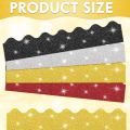 Bulletin Board Borders Sparkling Classroom Border Trim 30pcs Glitter Bulletin Board Decoration in 5 Colors for Diy Projects Wavy Bulletin Board Borders. 