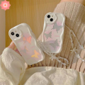 Fantasy Retro Case for Redmi 9 10 9C 9T 10A 9A 10C A1 A2 Note 11 Note 9 8 Note 10 Pro Max Note 10S 11S Note 12 POCO M3 Dreamy Butterfly with Bracelet Lanyard Soft Cover. 