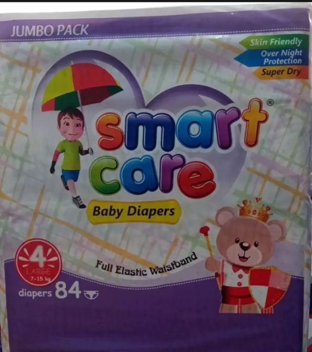 SMART%20CARE%20BABY%20DIAPERS-LARGE%20(4)-7%20TO%2015%20KG-JUMBO%20PACK-84%20PCS%20-%20Image%202